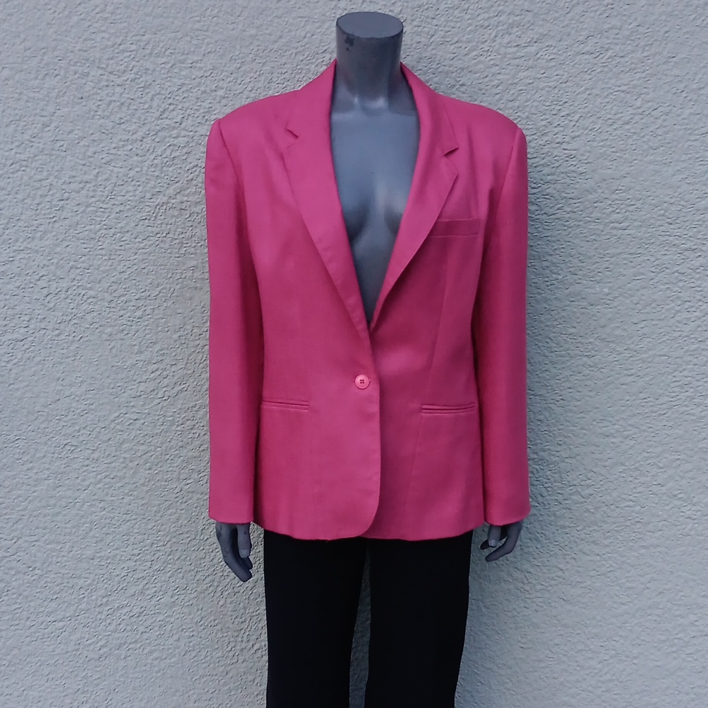 CROSS COUNTRY FASHIONS (USA) LADIES VINTAGE PURE LINEN (1) BUTTON LUXURY BLAZER